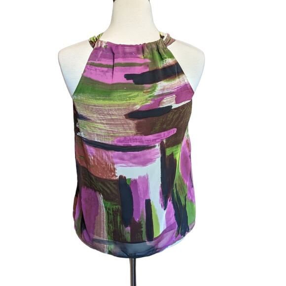 Women's Small Sleeveless Blouse with Raw Hem Details On Front - Picture 3 of 4